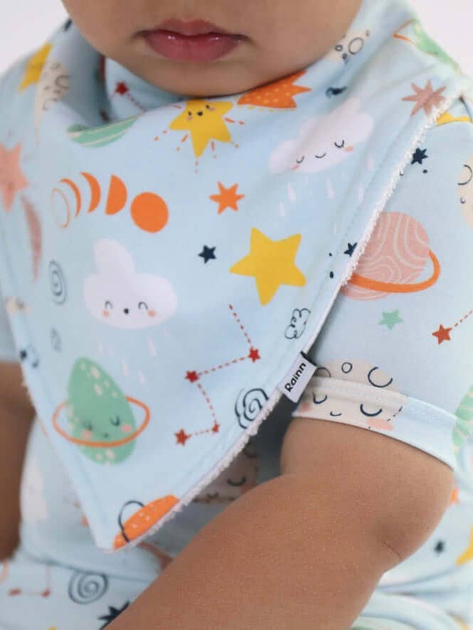 Bamboo Bandana Bib - Cosmic Dribble for wholesale by Rainn