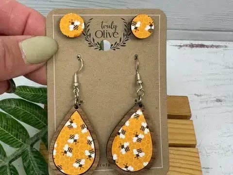 Truly Olive – Brincos de argola por atacado – Brincos em forma de lágrima Bumble Bee1