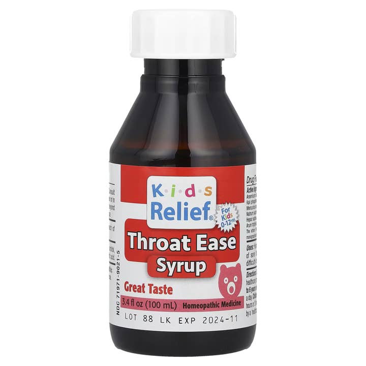 homeolab International Inc - Wholesale Oral Supplement/Vitamin - Kids Relief Throat Ease Syrup for Kids 0-12 Years, 3.4 oz4