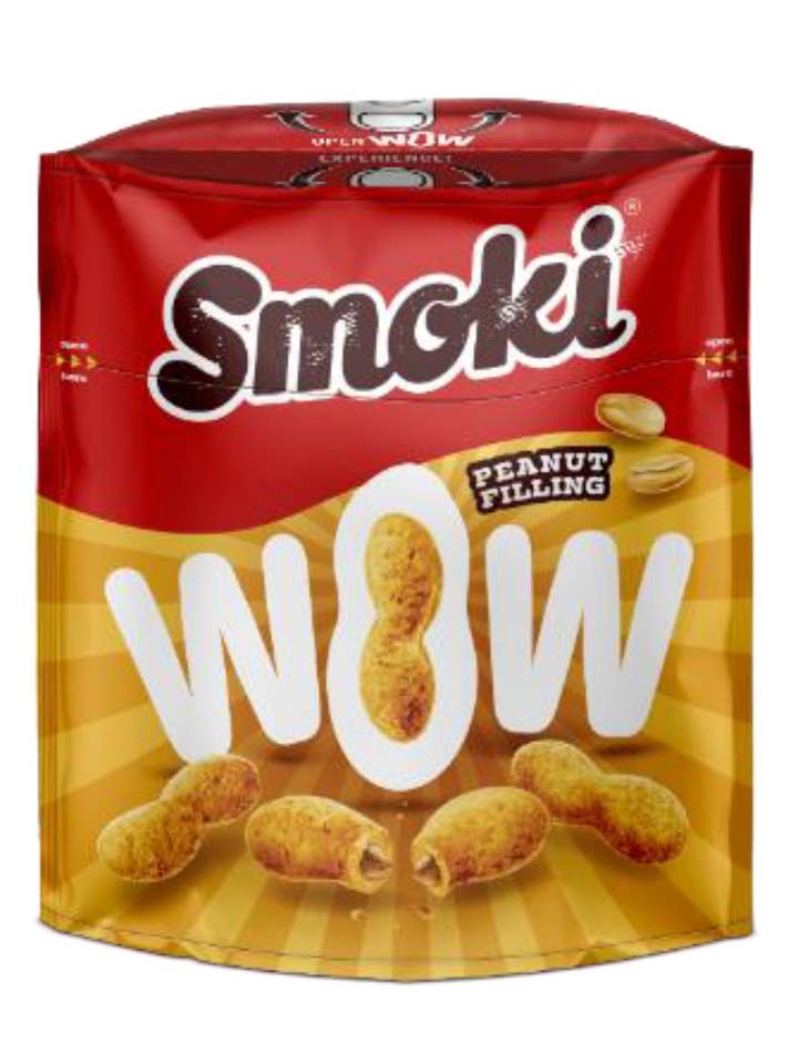 Smoki Wow Snack mit Erdnuss- oder Schokoladenfüllung – 70 g für den Großhandel von CENTRO DOLCE FRIULI