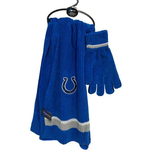 St. Louis Wholesale LLC - Wholesale Gloves - Unisex - Indianapolis Colts Scarf and Glove Set - Heavy Knit Chenille