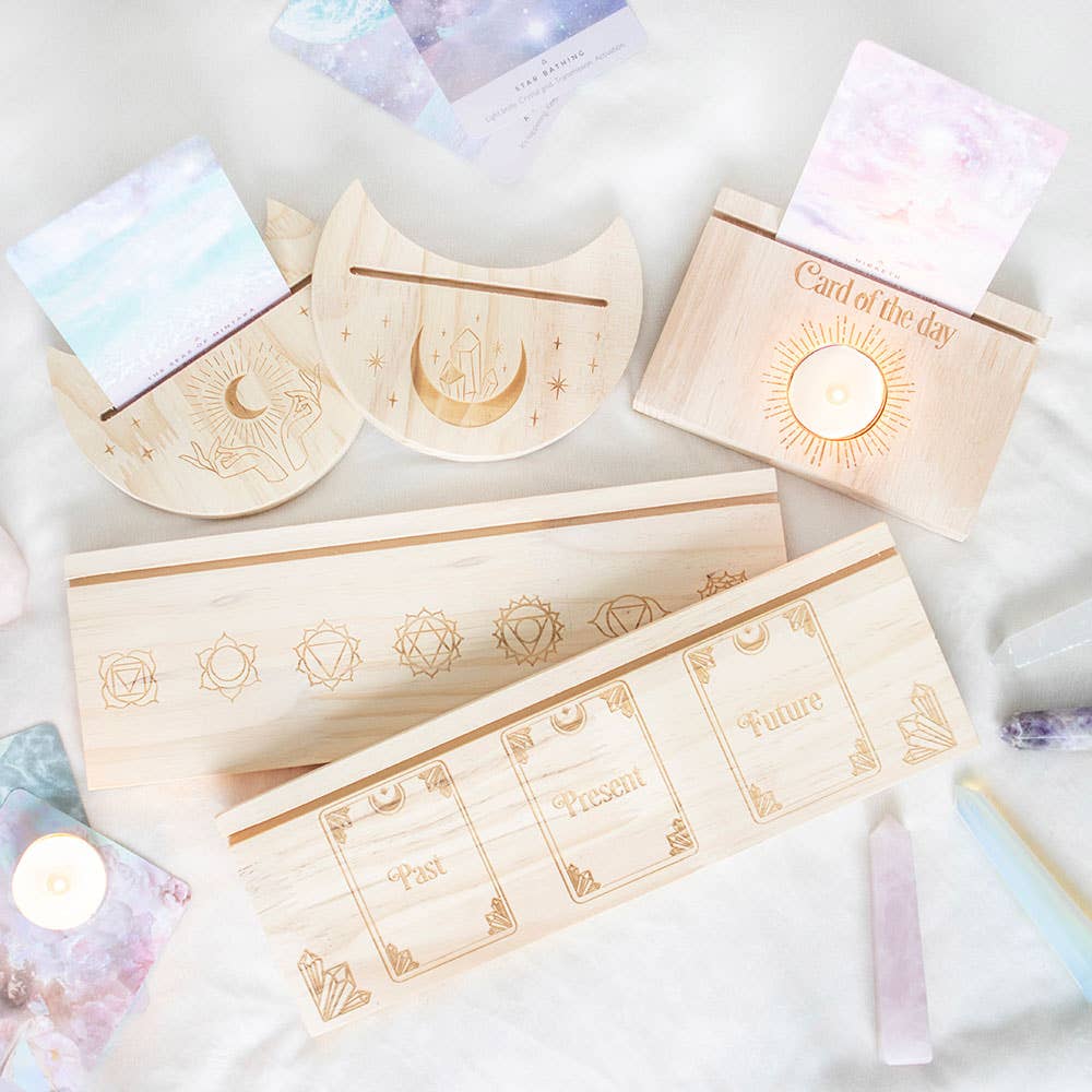 Something Different Wholesale - Vente Bougeoirs - Porte-cartes de tarot du jour en bois avec support pour bougie chauffe-plat7