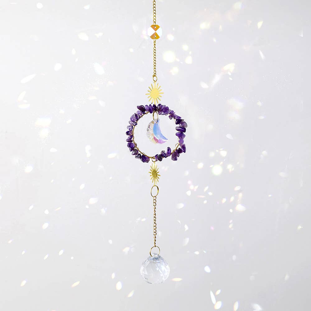 Crystolver (We Cover All Import Fees) - Wholesale Suncatcher - Round  Moon Pendant Crystal Sun Catcher Hanging12