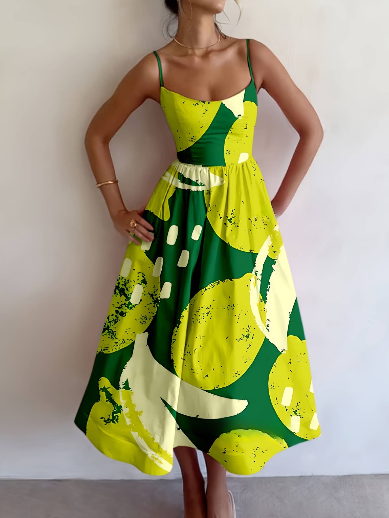 Rosa Clothing - Wholesale Dress - Women's - Lemons Check & Cheetah Floral Print Sundress2