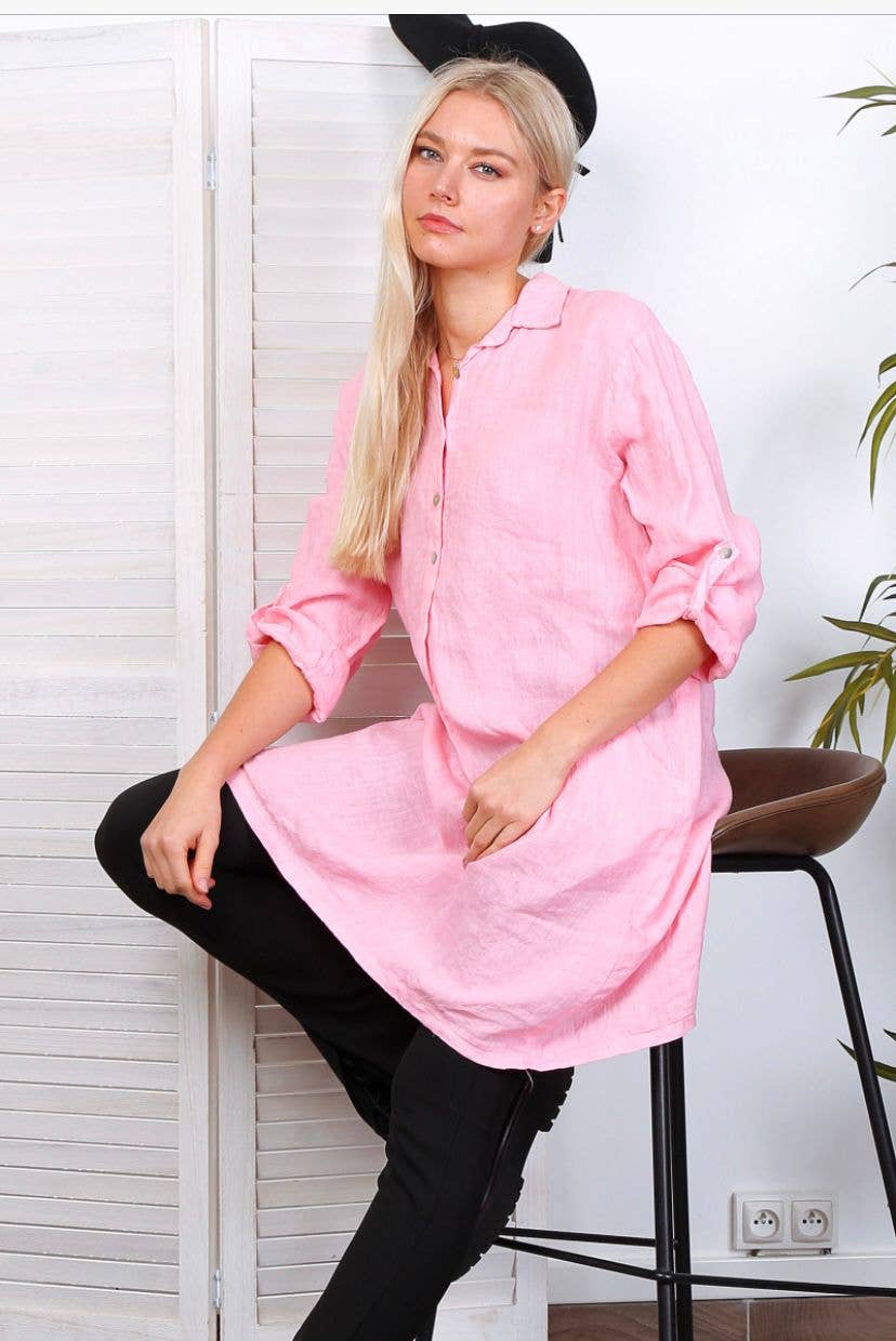 LÉA & LUC – Engroshandel Kjole - Dame – Korte kjoler i 100% hør REF. 135119