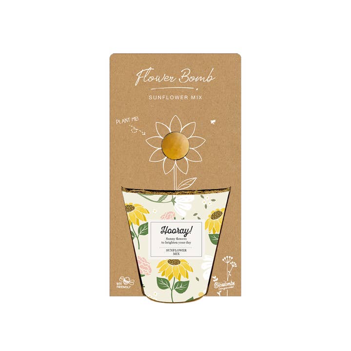 Grow Kit “Hooray” – Sunflower Mix (1 Sunflower Seed Bomb) for wholesale by Blossombs