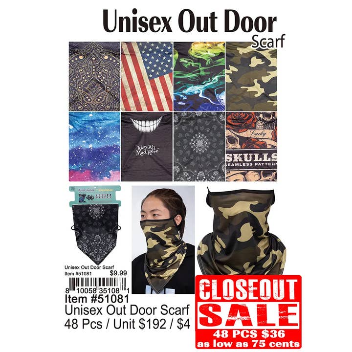 Puka Creations - Wholesale Scarf - Unisex - Unisex Out Door Scarf