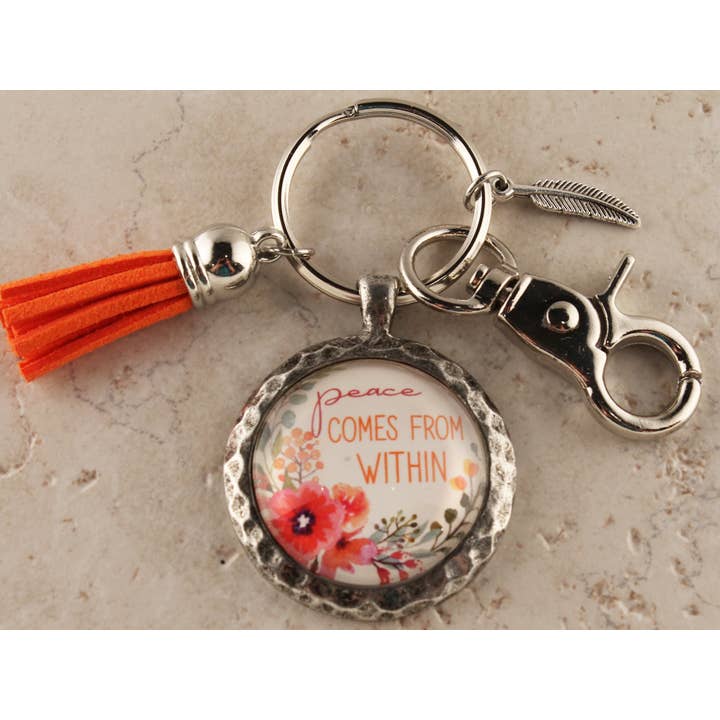 KEY26 - Peace Comes From Within Keychain for wholesale by Urban Charm