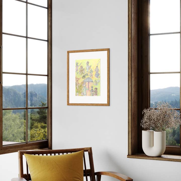 Bernie Street Studios - Wholesale Art Print - Dog Park Dreams and Dances whimsical illustrated art print 2