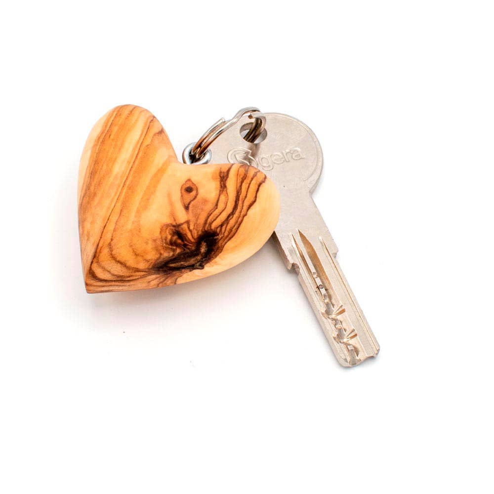 olivenholz-erleben - Wholesale Keychain - Unisex - Olive wood heart-shaped keychain1