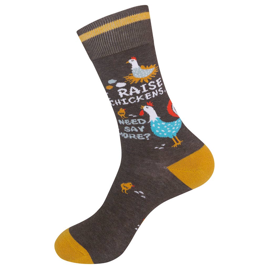 Funatic - About Face Designs - Nice Enough Merch Co - Wholesale Socks - Unisex - I Raise Chickens, Need I Say More | Funatic4