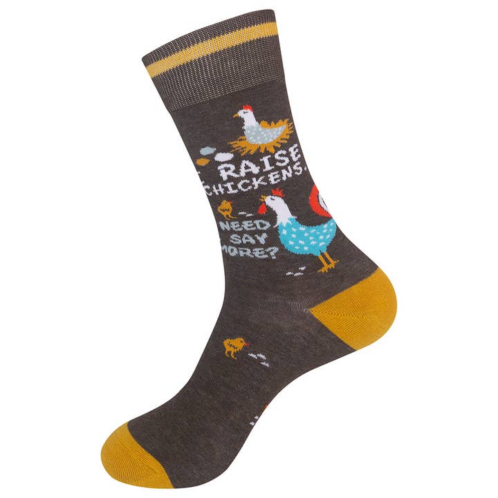Funatic - About Face Designs - Nice Enough Merch Co - Wholesale Socks - Unisex - I Raise Chickens, Need I Say More | Funatic4