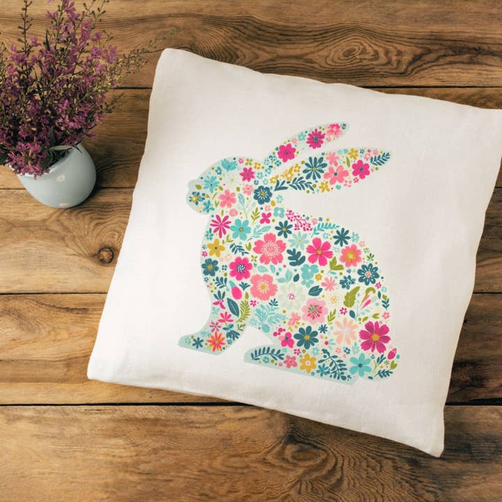 Flower Bunny Pillow Cover for wholesale by Go Charlotte