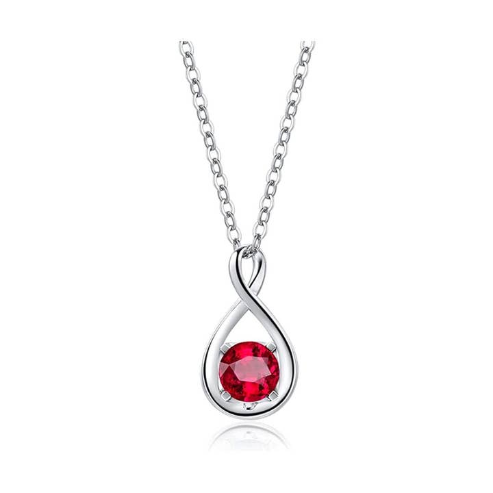 "Birthstone" July Gemstone Sterling Silver Necklace for wholesale by Fanci Me Jewelry