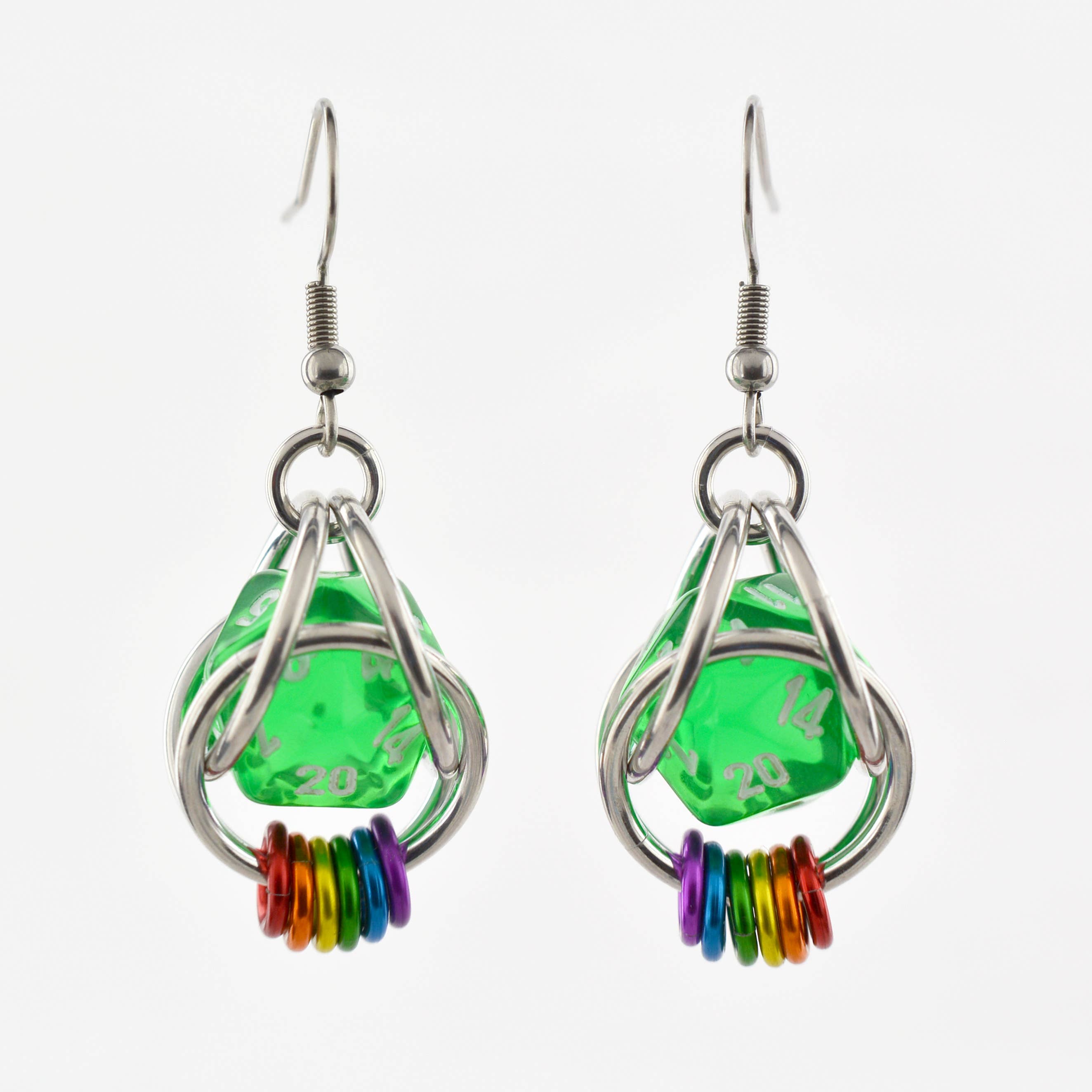 Rebeca Mojica Jewelry - Wholesale Dangle Earrings - d20 Earrings - LGBTQ Rainbow or Ombre Coil1