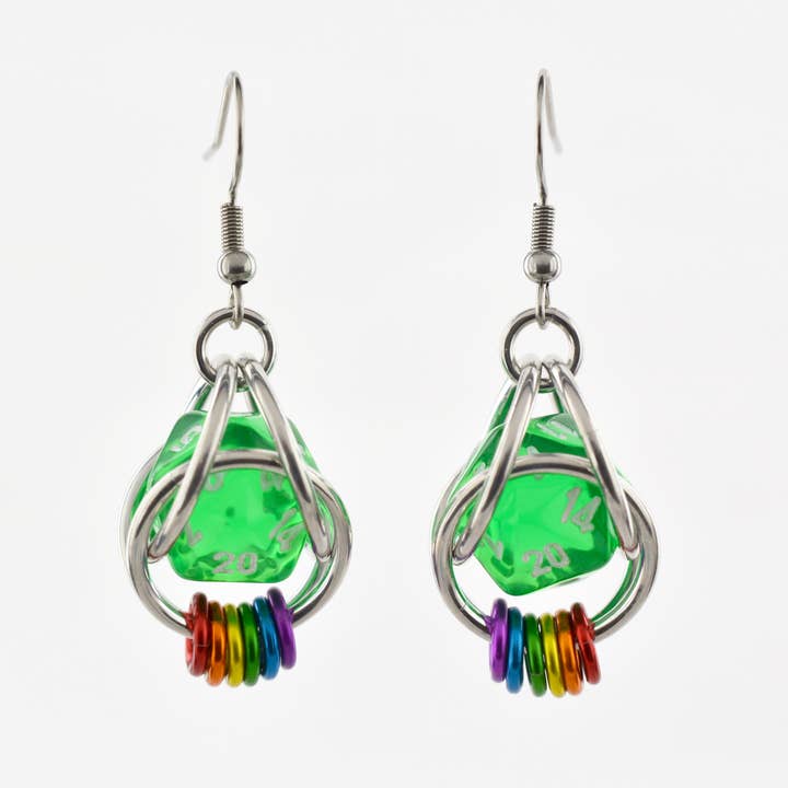 Rebeca Mojica Jewelry - Wholesale Dangle Earrings - d20 Earrings - LGBTQ Rainbow or Ombre Coil1