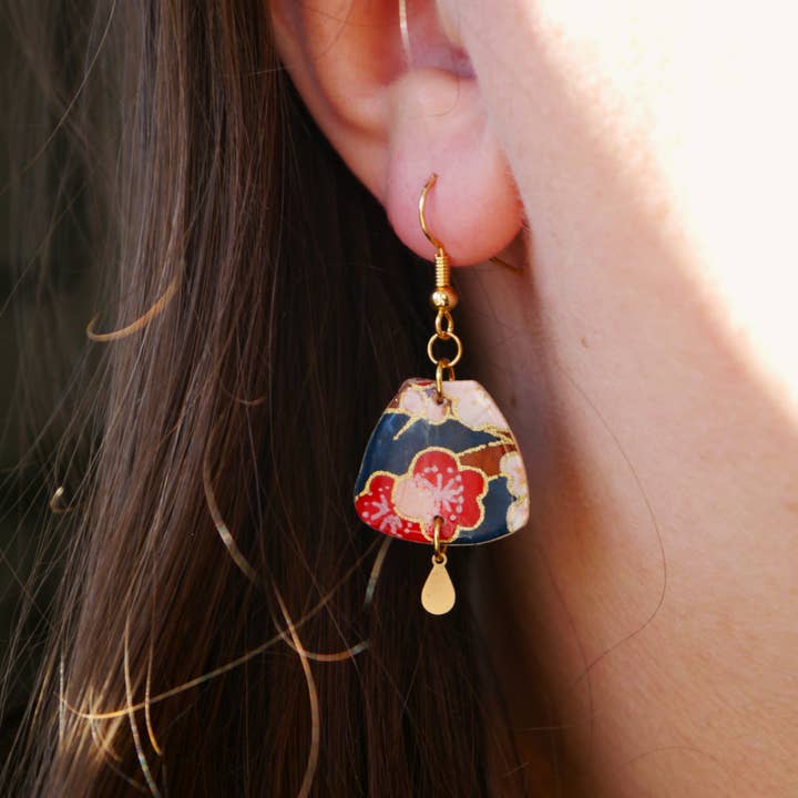 Dix janvier – Großhandel Ohrhänger – Japanische Papierohrringe - Uteki - Mint2