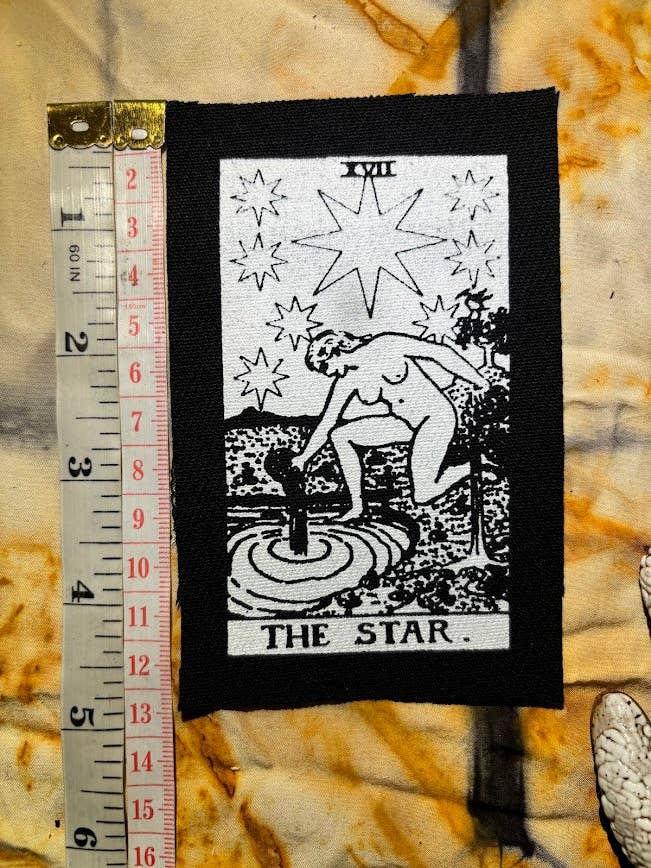 The Star tarot card sew on patch. for wholesale by Three Raccoons
