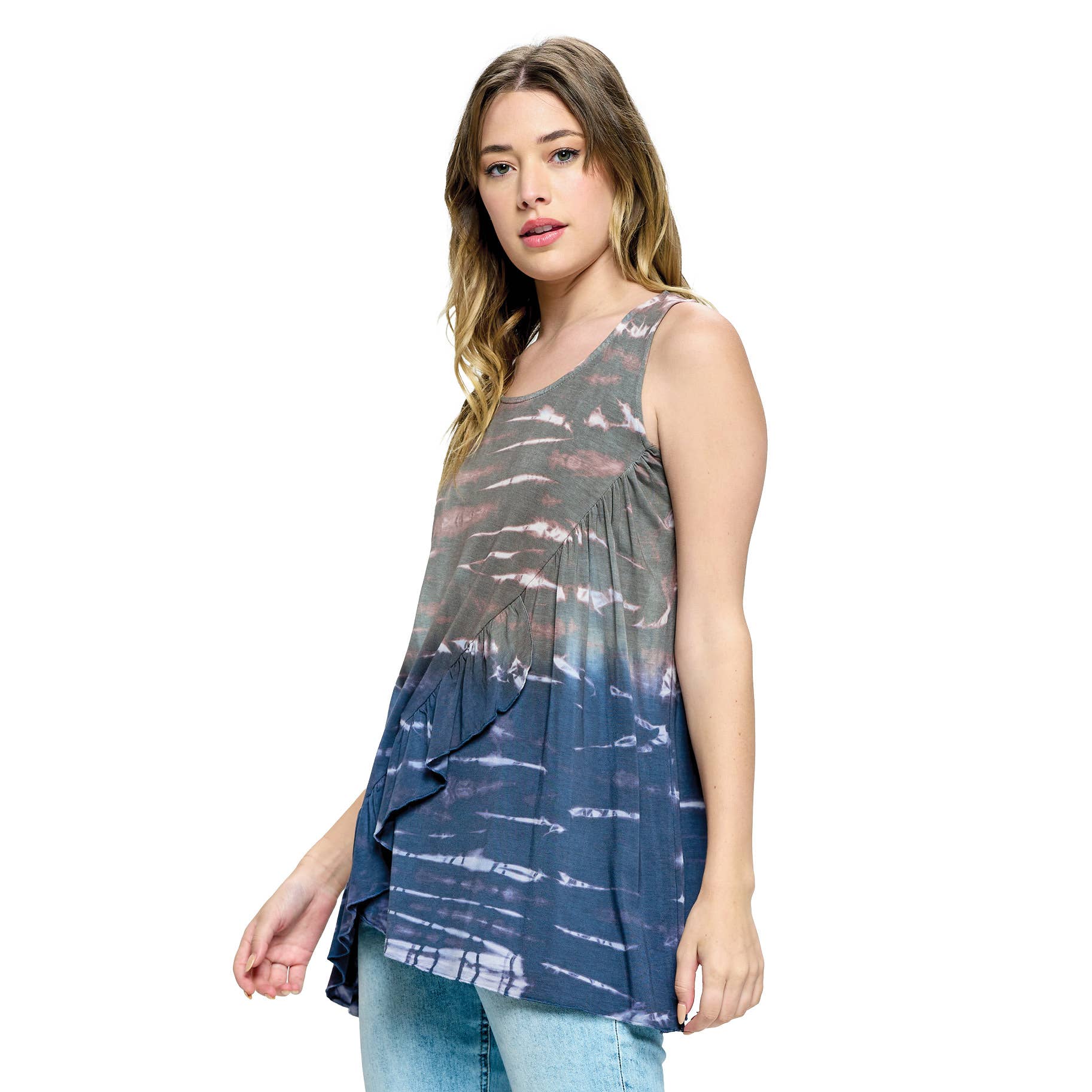 Yak & Yeti - Wholesale Tunic - Women's - Top Boho Chic Ruffled Tie Dye5