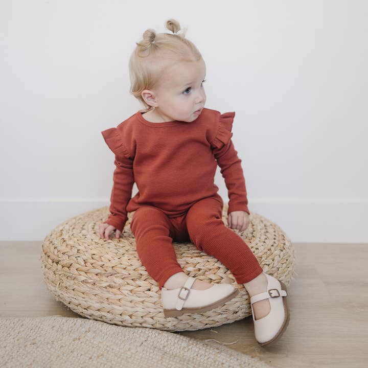 Henry Drew Collection - Wholesale Top & Pant Set - Kids - Ruffle Long Sleeve | Barn Red2