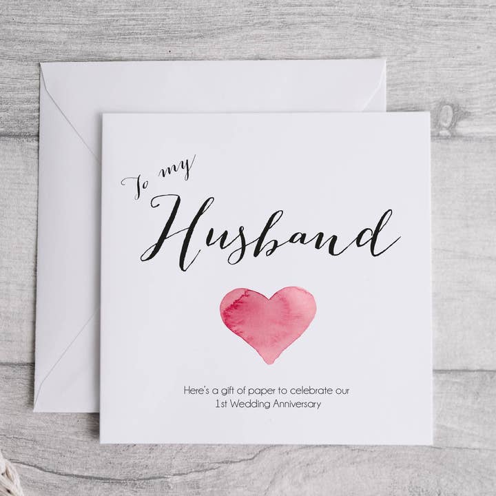 Husband 1st Anniversary Greeting card for wholesale by Bluesky's Creation