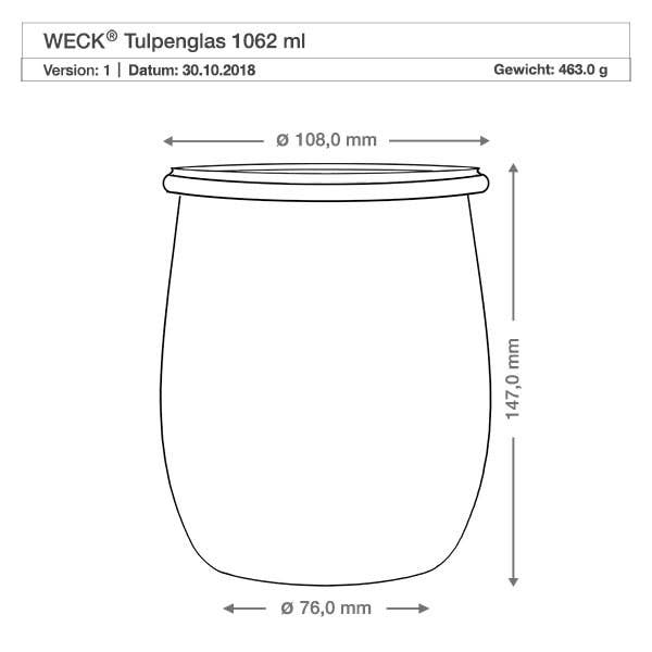 Ventures Int'l Products Inc. - Wholesale Food Storage Container - WECK® Tulip Jar 1062ml2