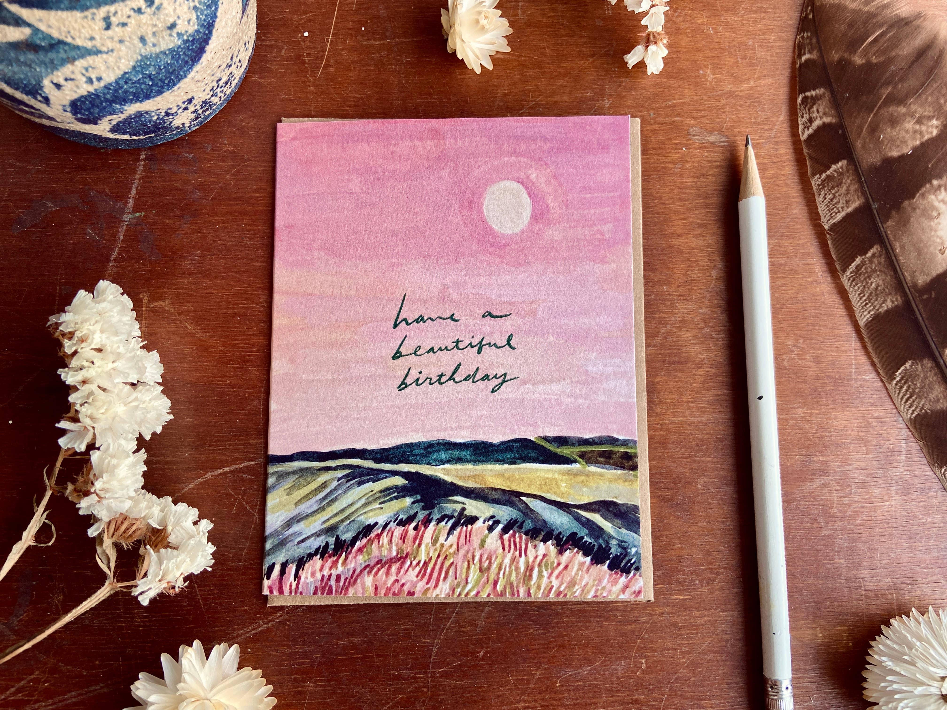 Little Salt Wagon - Vendita all'ingrosso Biglietti di auguri - Biglietto di auguri dipinto per un bellissimo compleanno1