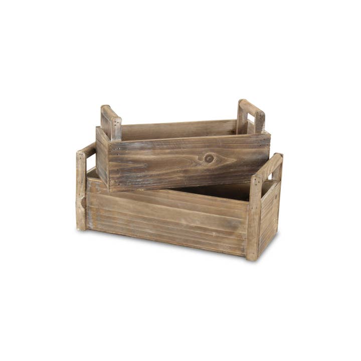 Cheungs Home Decor - Wholesale Planter Box - Darci Set of 2 Wooden Ledge Planters