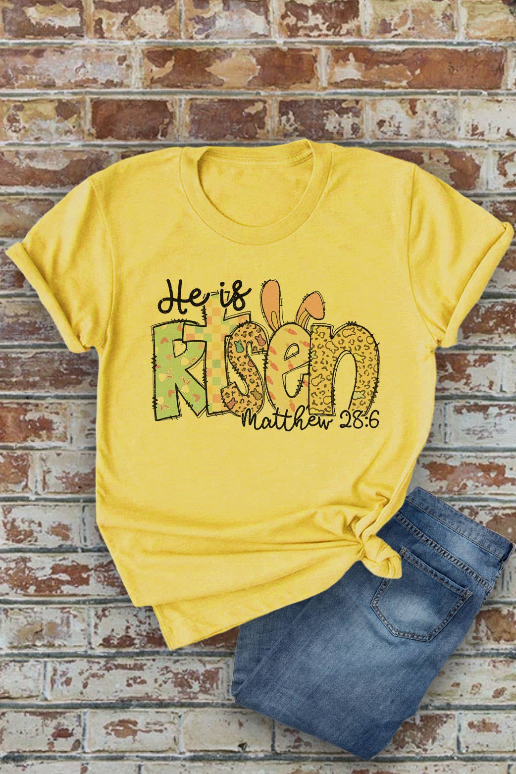 Top Avenue – wholesale Screen printed t-shirt – Women′s – He Is Risen Easter, Unisex Round Neck T-Shirt3