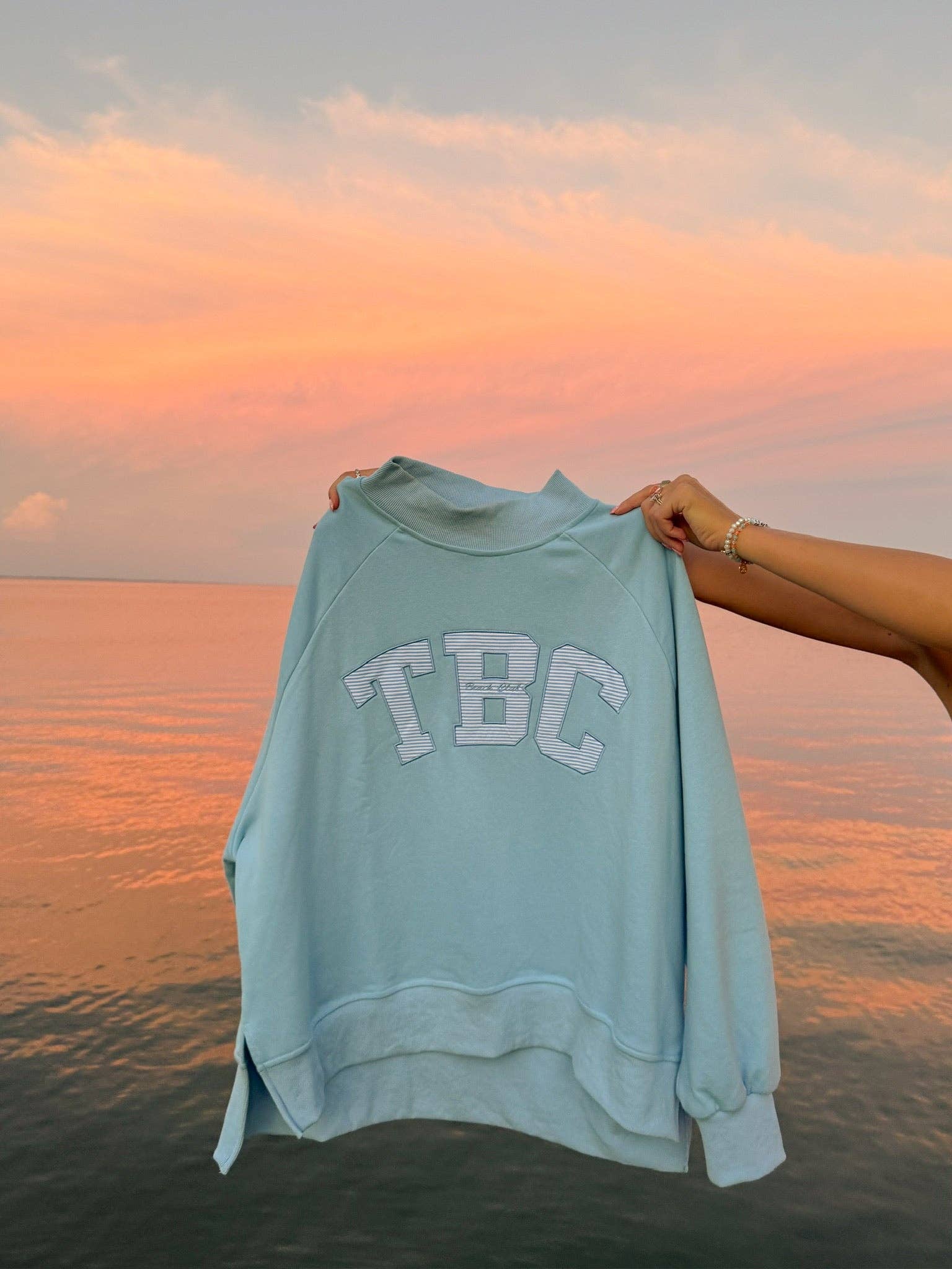The Beach Club - Wholesale Sweatshirt - Women's - Blue TBC Mockneck4