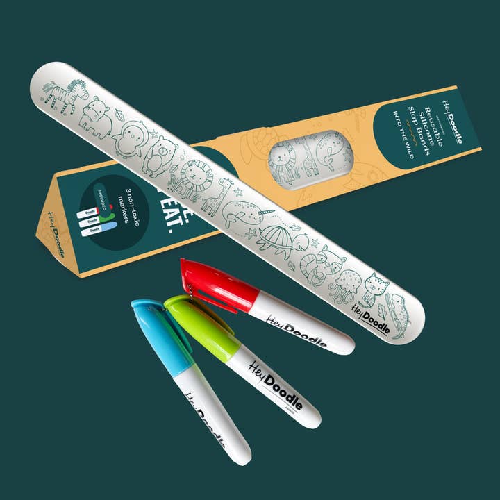 HeyDoodle - Wholesale Coloring Mat - Kids & Baby - Into The Wild Sketchband - Reusable Coloring & Doodle Slap Bracelet