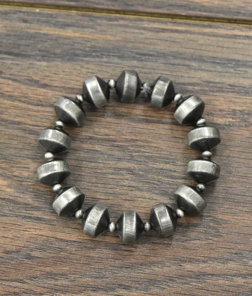 ISAC Trading Inc - Wholesale Beaded Bracelet - 711014, Handmade Rondelle Navajo Bead Stretch Bracelet