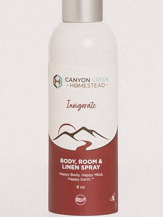 Body Room and Linen Spray Invigorate Citrus 8 oz for wholesale by Canyon Creek Homestead LLC