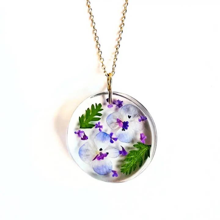 Botanical SML February Birthday Full Moon Pendant for wholesale by Belart Fair Trade