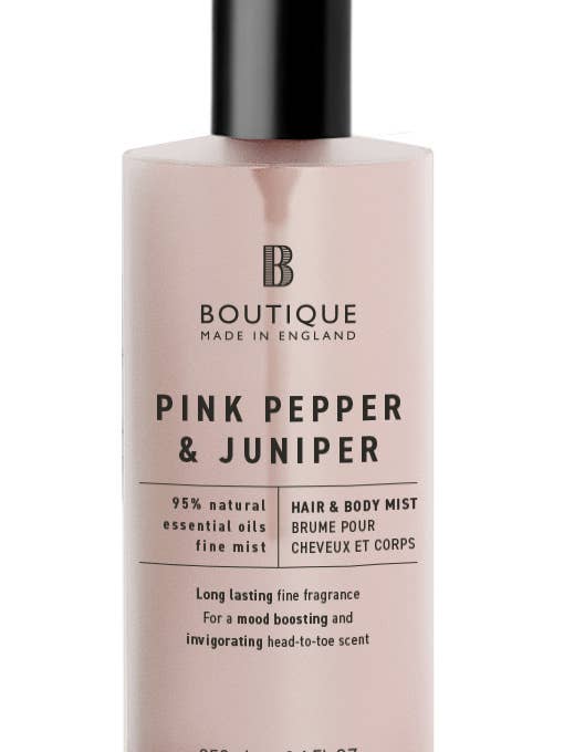 Boutique Duft Rosa Pfeffer & Wacholder Haar- & Körpernebel 250ml für den Großhandel von Grace Cole
