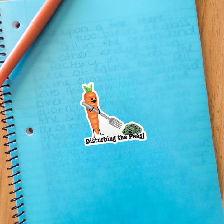 Punaballoo - Wholesale Sticker - Disturbing The Peas 3" Pea Pun Sticker