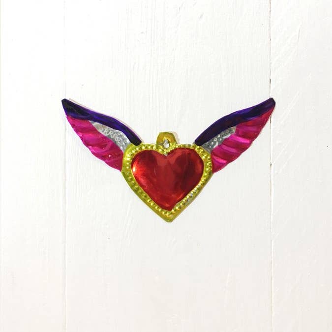 Tienda Esquipulas distribution - Venta al por mayor Papel pintado 3D - Corazón exvoto metal gofrado 8 cm