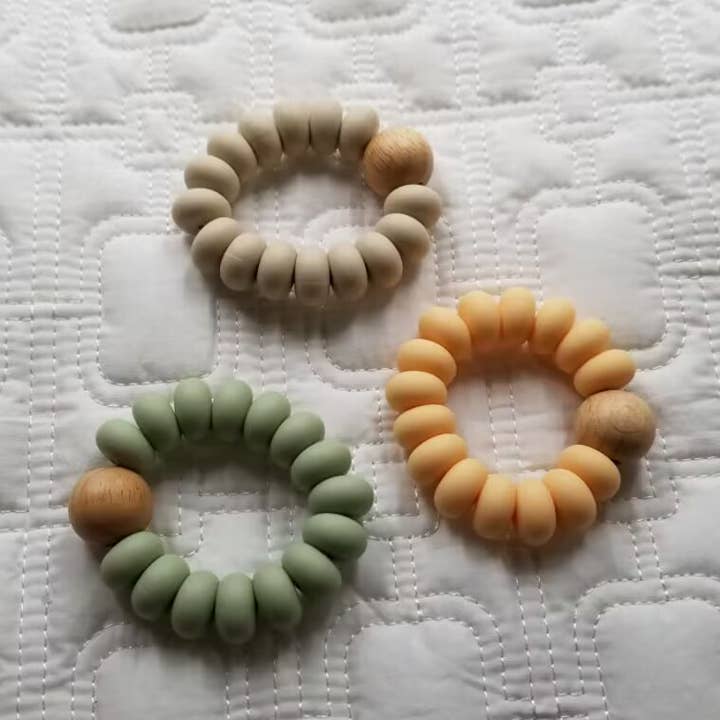 D & C TOYS - Wholesale Teether (Not Clip-On) - Baby - Teething Ring Wood + Silicone Beads Teether Toy3