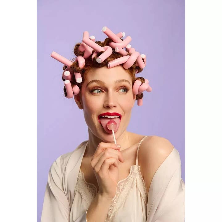 Beauty Pro - Wholesale Hair Curlers - The Vintage Cosmetic Company Bendy Hair Rollers Pink 12Pc2