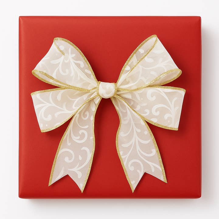 Factory Direct Craft – fita para embrulhar presentes por atacado – Carretel de Fita com Borda Dourada e Espiral Branca (9,14 m x 3,81 cm)2