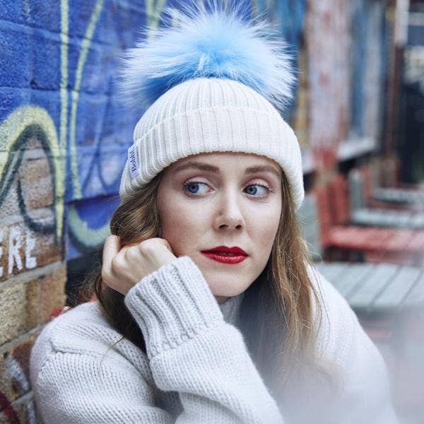 Kaschmir-Mütze - Cremefarben für den Großhandel von Bobbl