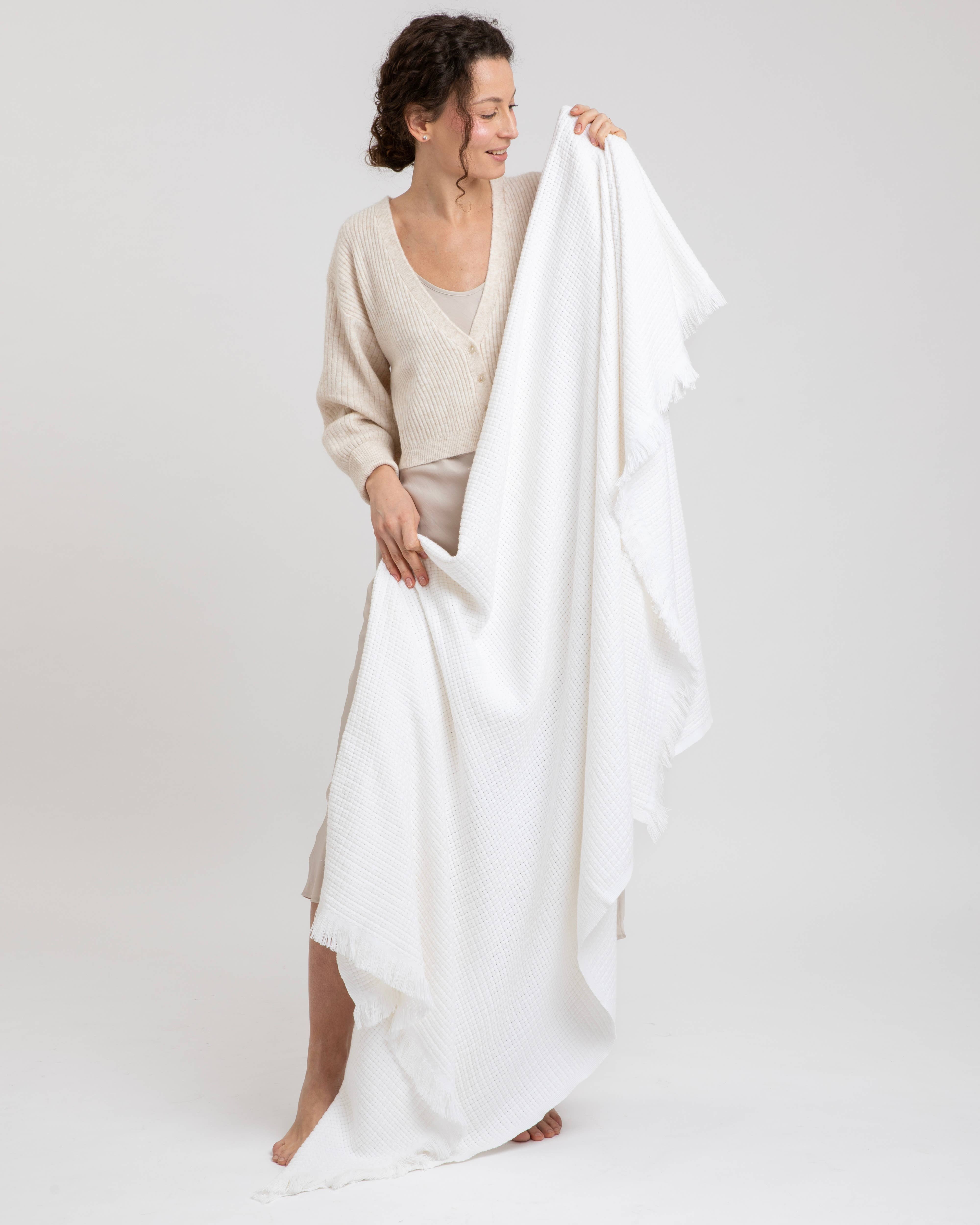 Woven Stories - Wholesale Throw Blanket - Cotton Linen Blend Basketweave Throw Blanket11