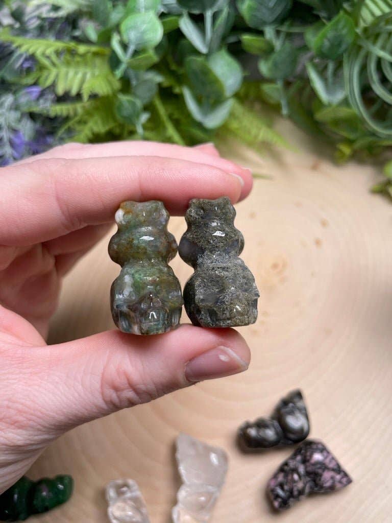 Copper Ashes - Wholesale Spiritual Stone/Crystal - Crystal Skull with Owl13