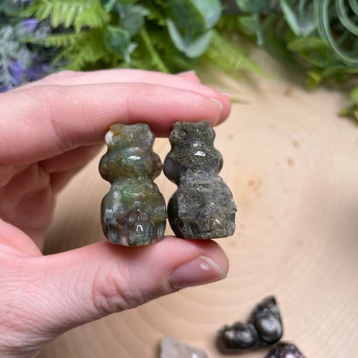 Copper Ashes - Wholesale Spiritual Stone/Crystal - Crystal Skull with Owl13