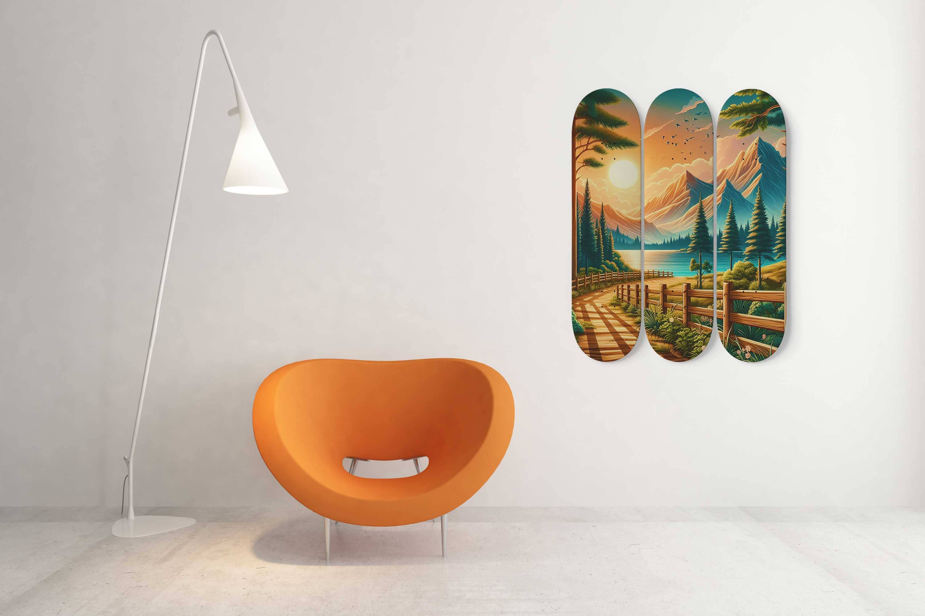 SkateboardArtsy - Wholesale Wall Accent - Pine Tree 3-Deck Skateboard Wall Art2