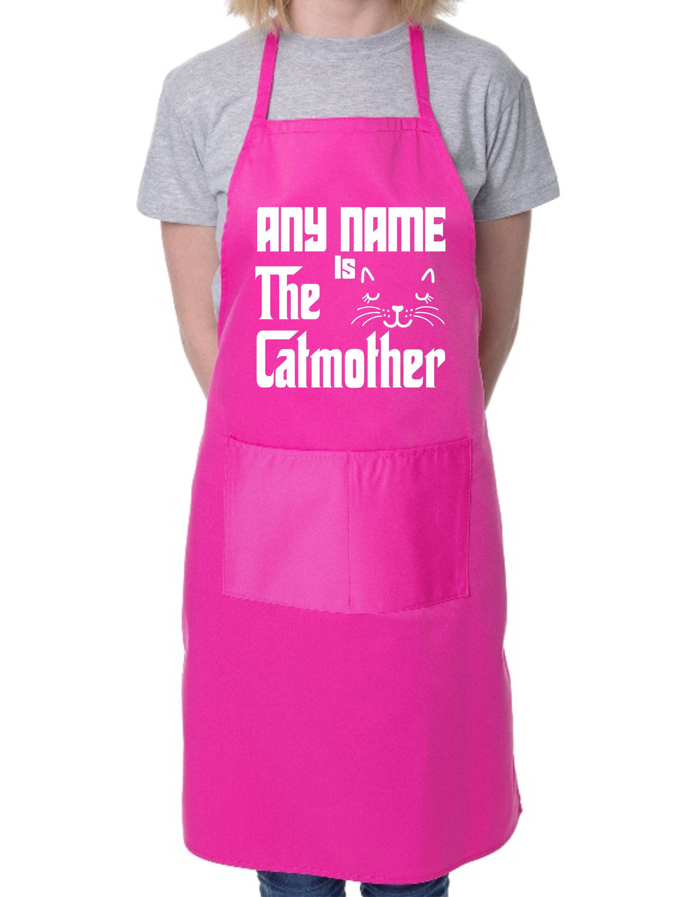 Print4U – wholesale Apron – The Catmother Apron Any Name Pet Lover Gift Personalised BBQ Cat Lover4