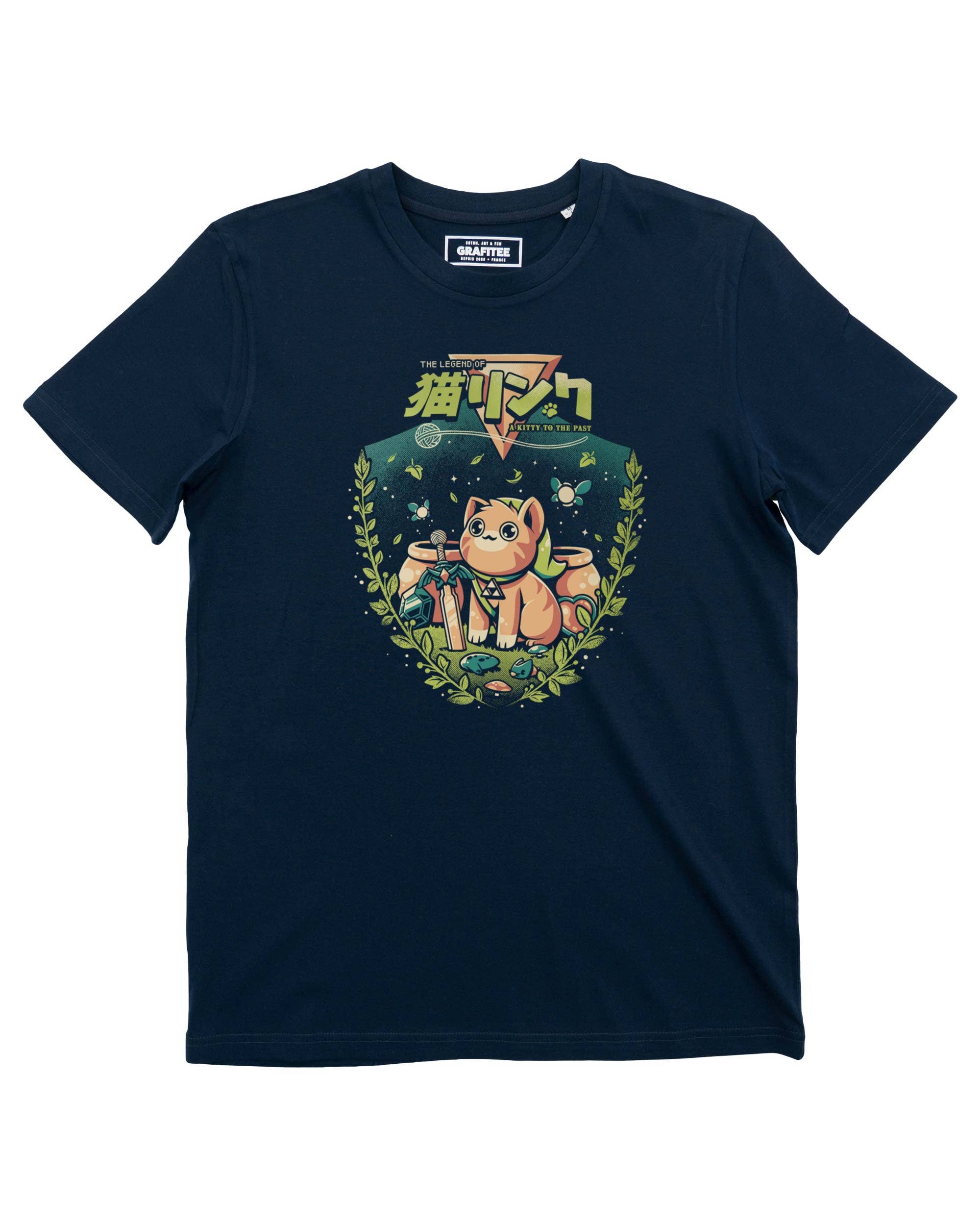 Navy Cat Link T-shirt - Zelda Video Games Cat Designer T-shirt for wholesale on Faire0