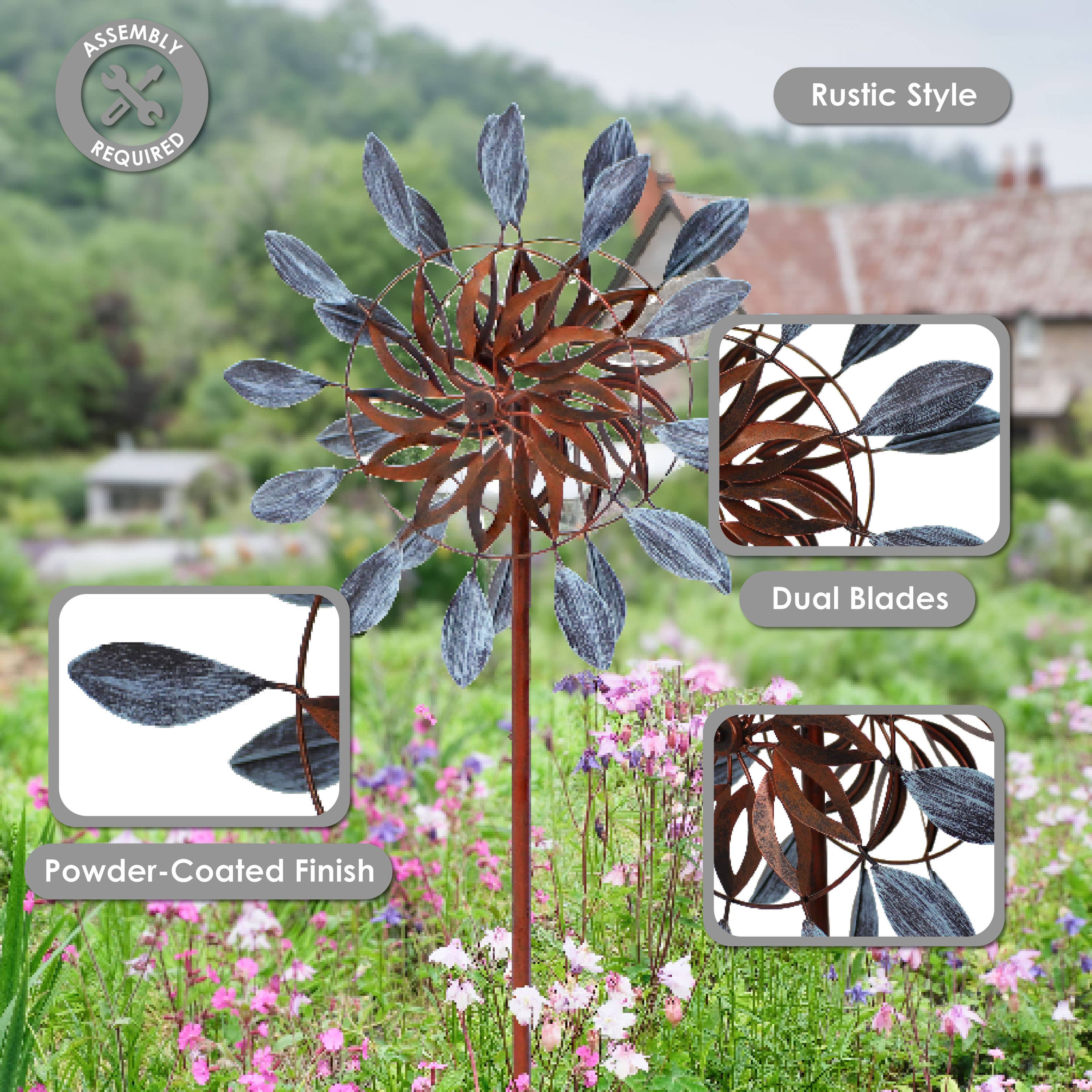 Sunnydaze Decor - Wholesale Wind Spinner - Whirling Petals Powder-Coated Iron Wind Spinner - 48" H3