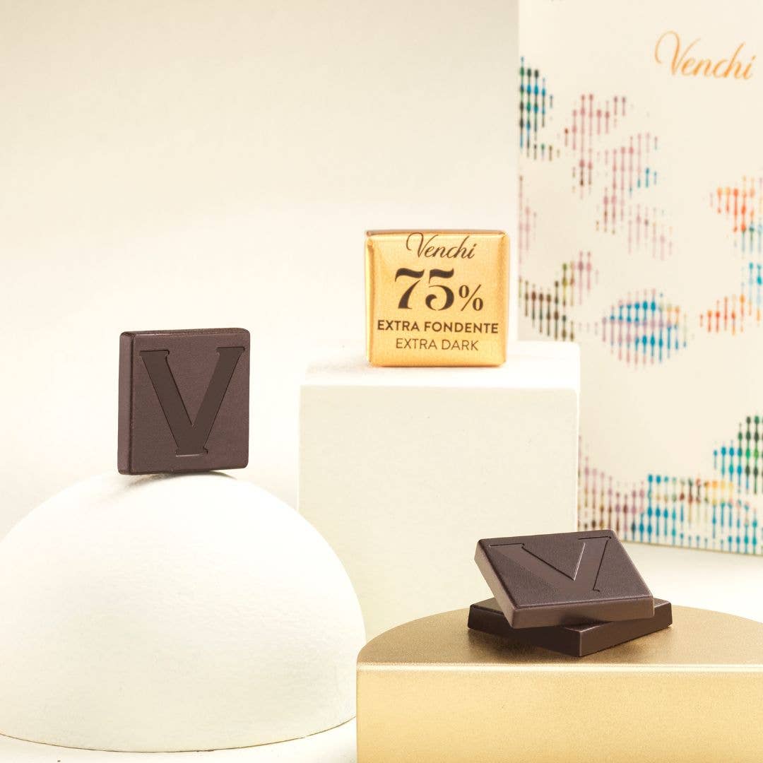 Venchi - Vente Chocolat - Mini carrés de chocolat noir 75 % - Chocolat gourmet italien1