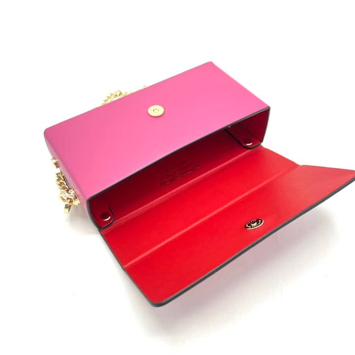 Suie Valentini srl - Wholesale Clutch Bag - Women's - Genuine leather mini clutch bag with chain, Made in Italy, art. 112590